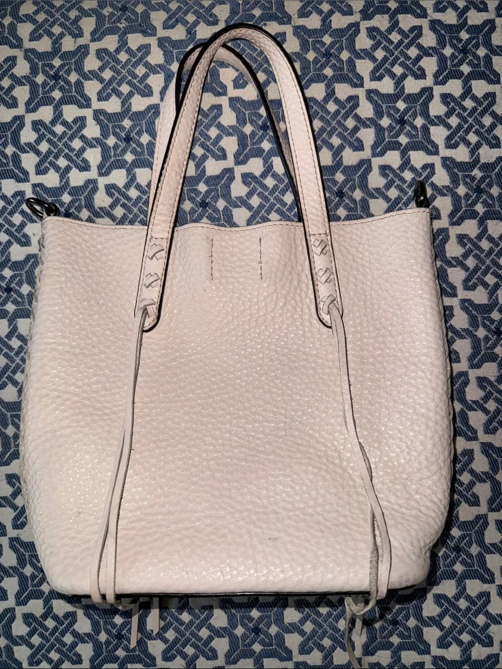 Rebecca Minkoff Unlined 100% Leather Mini Whipstitch Tote in Light Blush